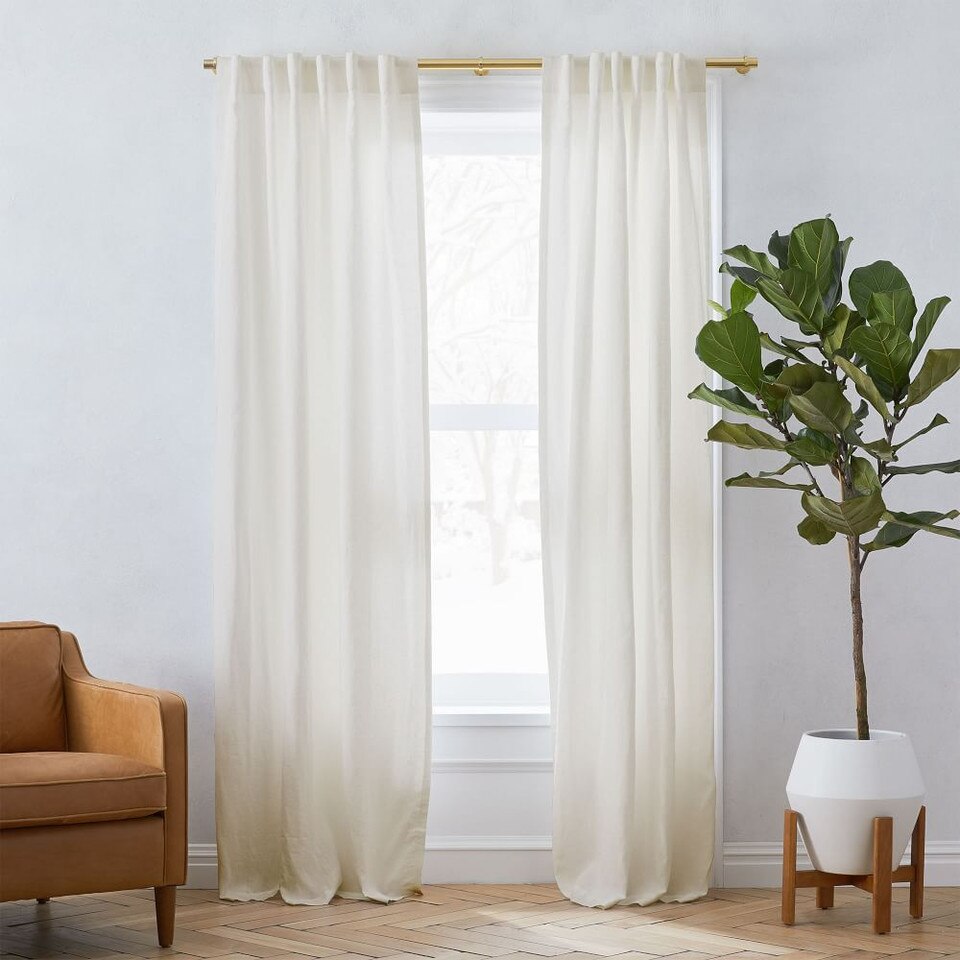 Belgian Flax Linen Curtain Natural west elm United Kingdom